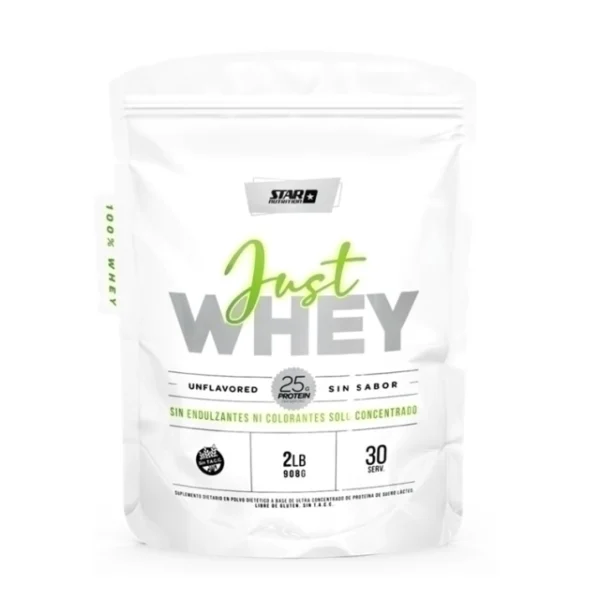 JUST WHEY UNFLAVORED & UNSWEETENED STAR NUTRITION - 2 LBS
