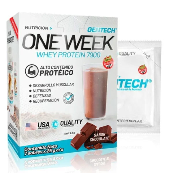 ONE WEEK WHEY PROTEIN GENTECH - 7 SOBRES