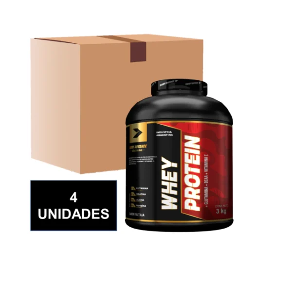 CAJA 4 UNIDADES - WHEY PROTEIN 3 KG - BODY ADVANCE