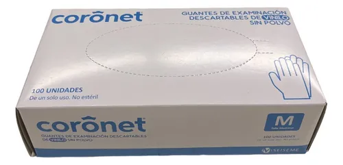 Guantes De Vinilo Descartables Coronet Ch-med-gde Caja X 100 Color Transparentes Talle Medium/medianos