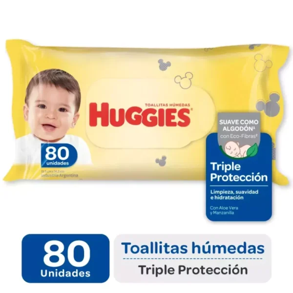 Toallitas húmedas Huggies triple protección 80 unidades