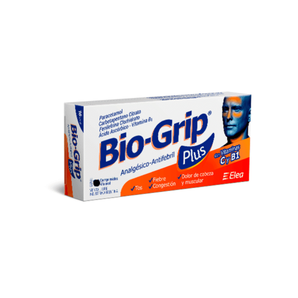 Antigripal Bio-Grip Plus Analgésico Antifebril 8 comprimidos