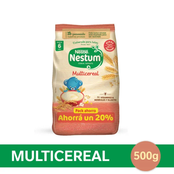 Cereal Infantil Nestum Multicereal Sin Azúcar Agregada x 500 gr