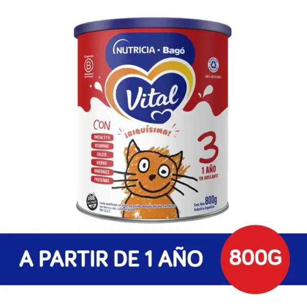 Leche Infantil Polvo Vital 3 +12 Meses Lata x 800 g